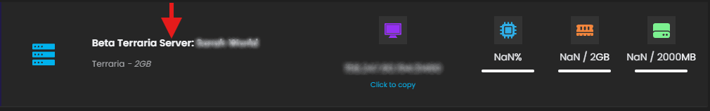 Access Terraria Server Dashboard
