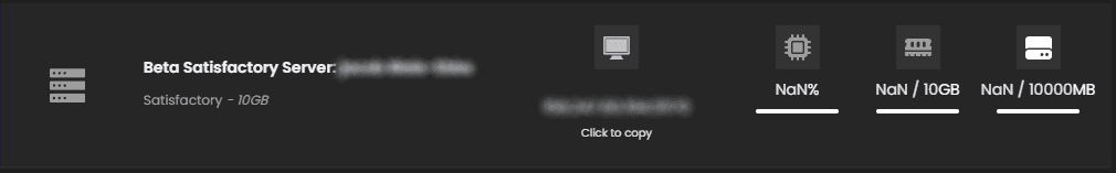 Access Satisfactory Server Dashboard