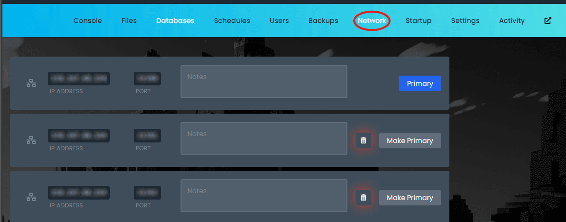 Sons of the Forest Server Network Tab