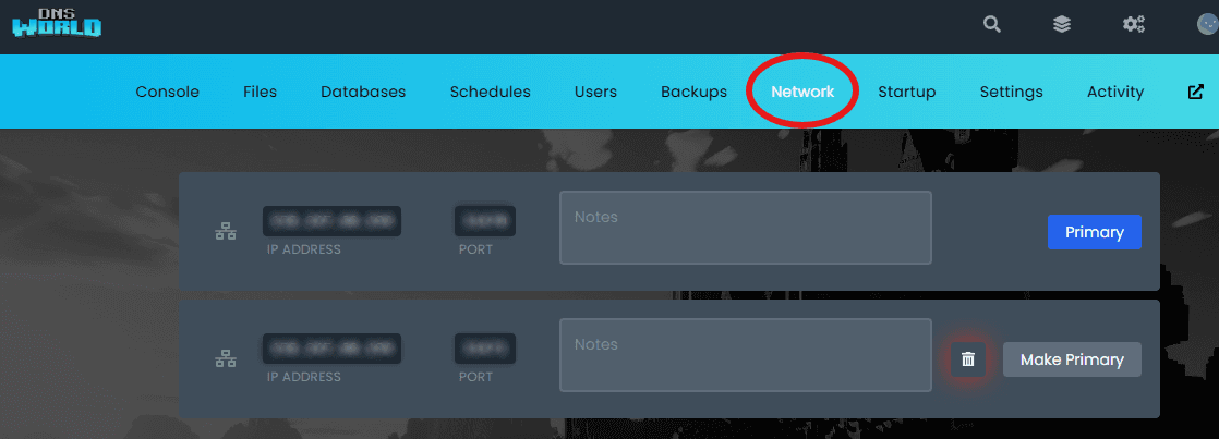 Project Zomboid Server Network Tab