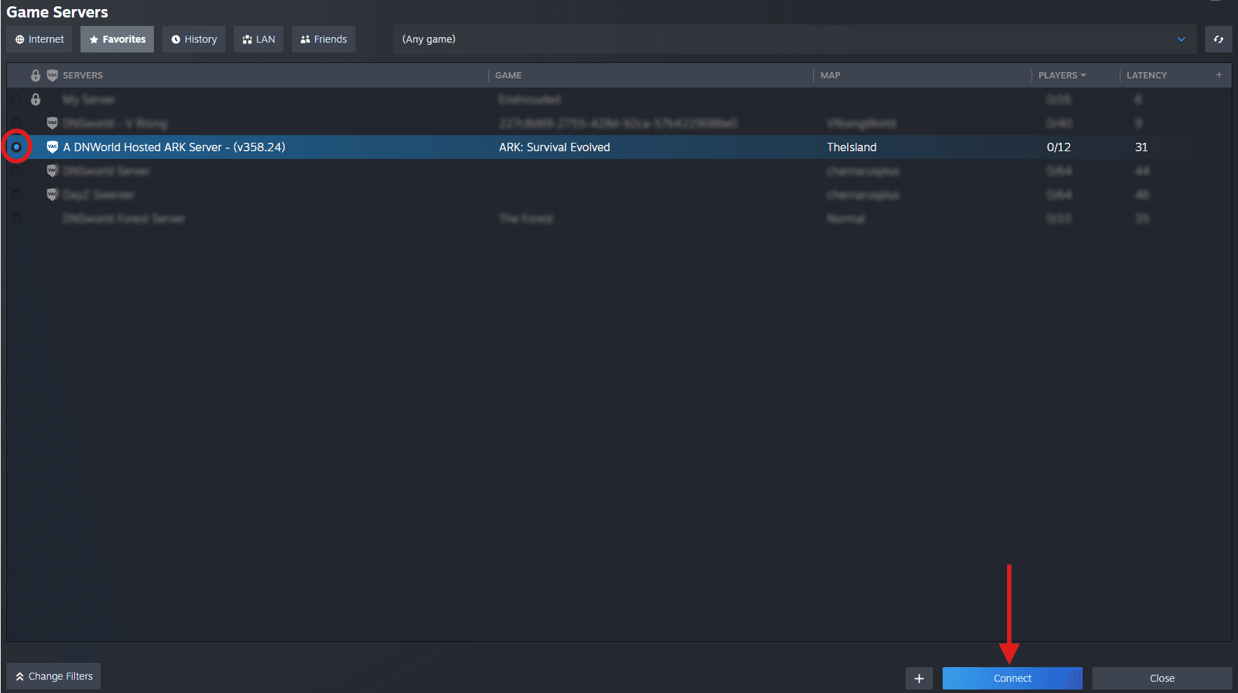 Connect to ARK Server