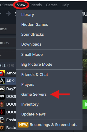 Steam View Game Servers