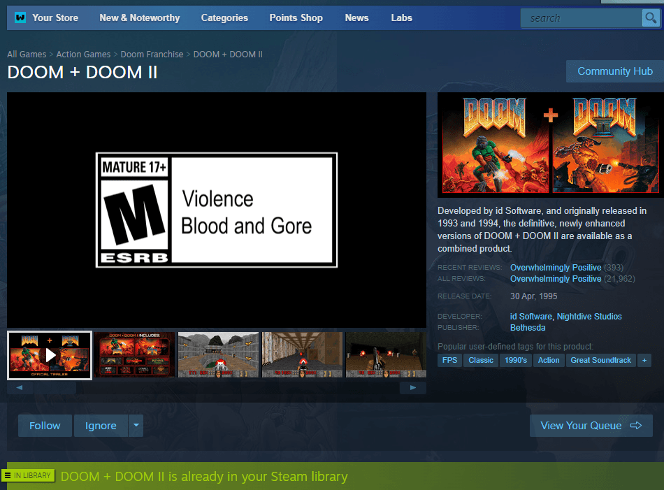 Doom + Doom II on Steam