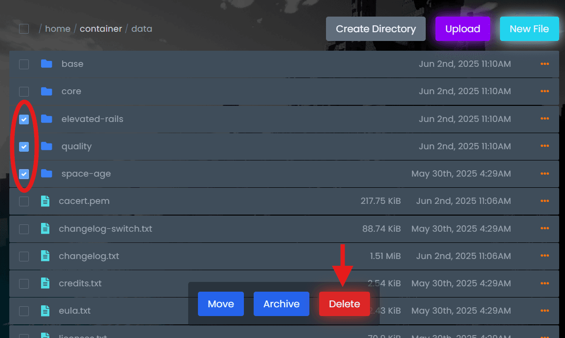 Delete Space Age mods