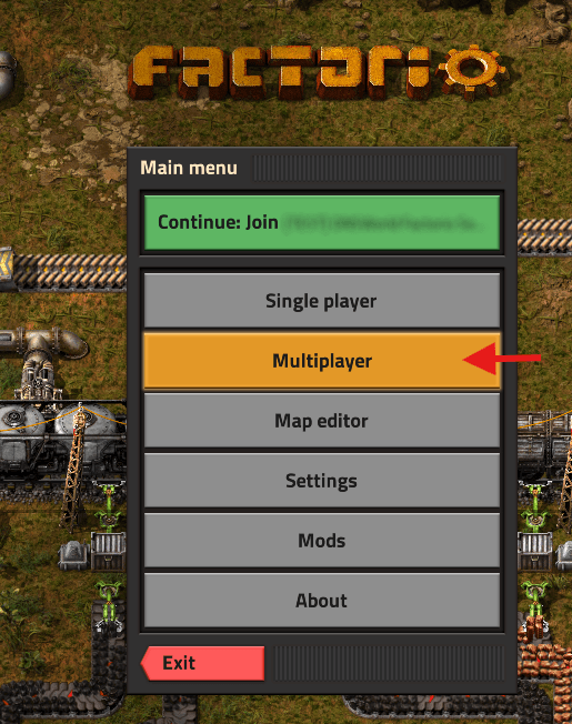 Factorio menu