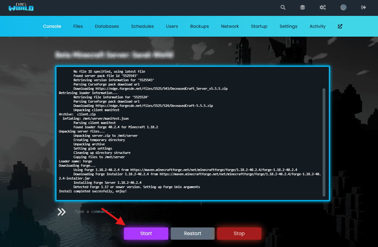 How to start your server
