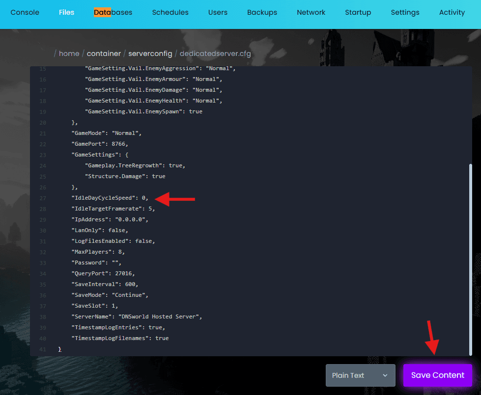 Dedicated Server Config Location