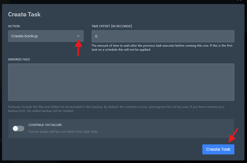 Create Backup Task
