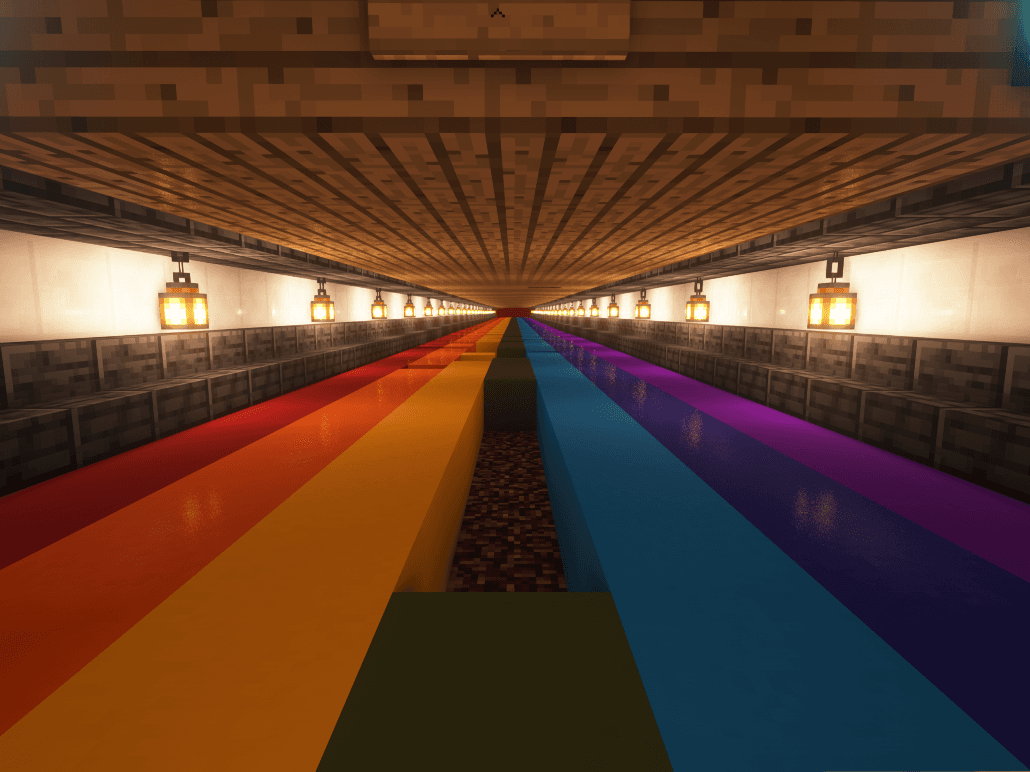 Rainbow room Minecraft graphic