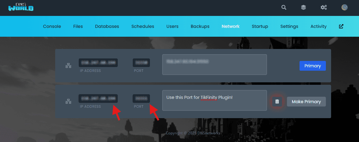 DNSworld Network Primary and Second IP location