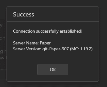 Successful TikFinity Minecraft Server Connection